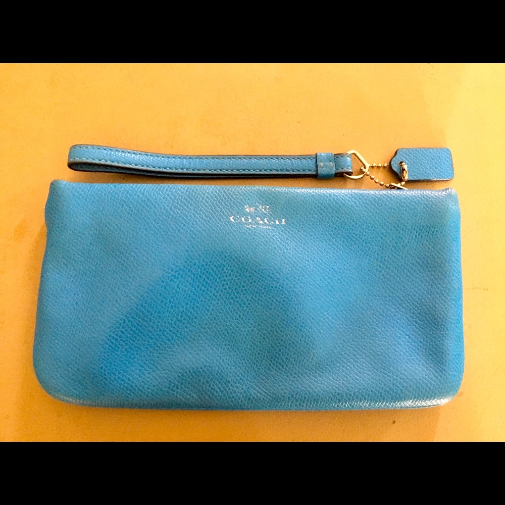 Blue coach wristlet